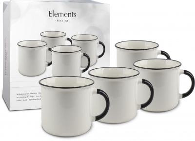 Waechtersbach Elements - Black Line - 4er Becher im GK